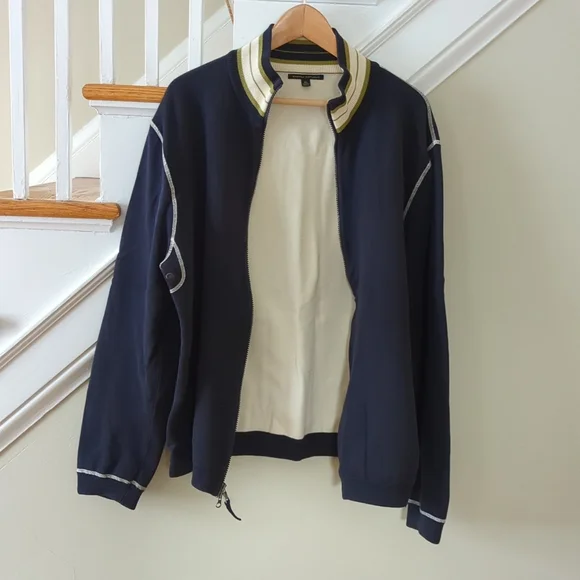 Banana Republic navy blue zipup jacket size XL - Picture 9 of 13